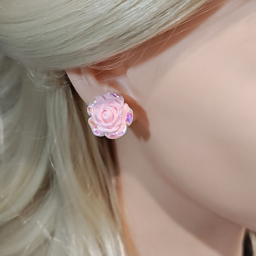 Handmade Rose Earring Set (2 Pair)